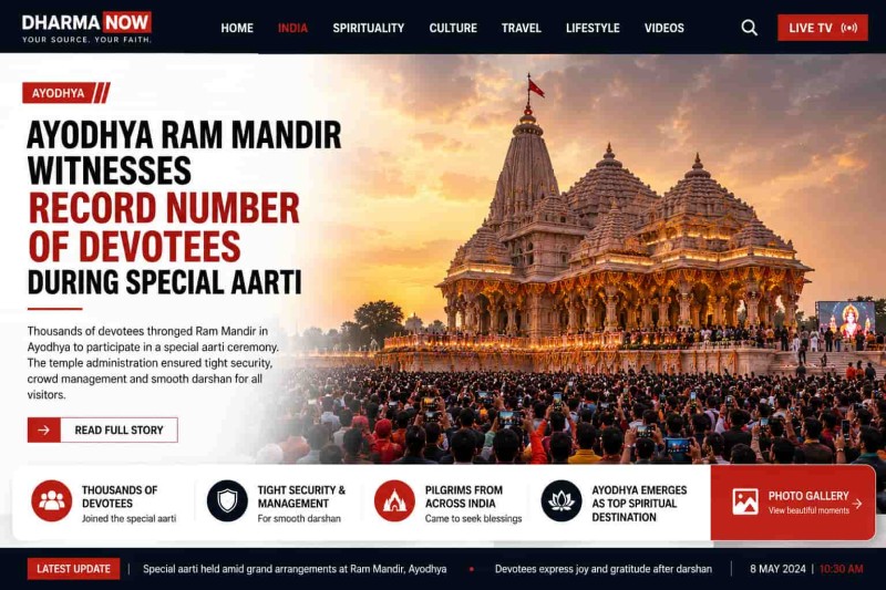 Ayodhya Ram Mandir Witnesses Record Number of Devotees During Special Aarti